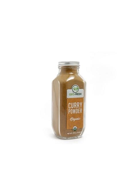 Geo-Fresh Organic Curry Powder, 200g| Blend of 15 Herbs & Spices| Spice Masala| Enhance Flavour| No Artifical Colour Preservatives| 100% Organic, Non-GMO, USDA Certified, Jaivik Bharat Certified