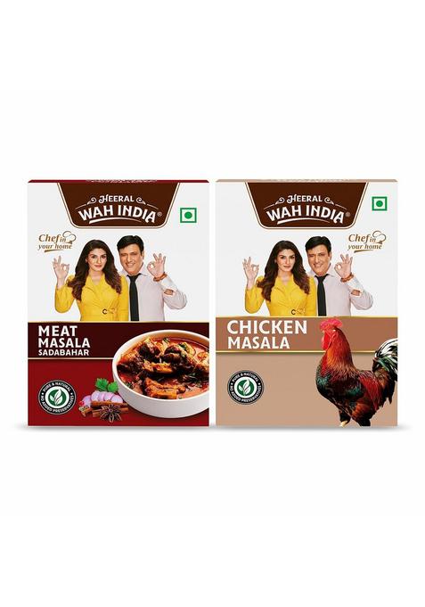 HEERAL WAH INDIA Sadabahar Meat Masala, Chicken Masala | Spices Combo Pack With Natural Ingredients For Delicious Cooking