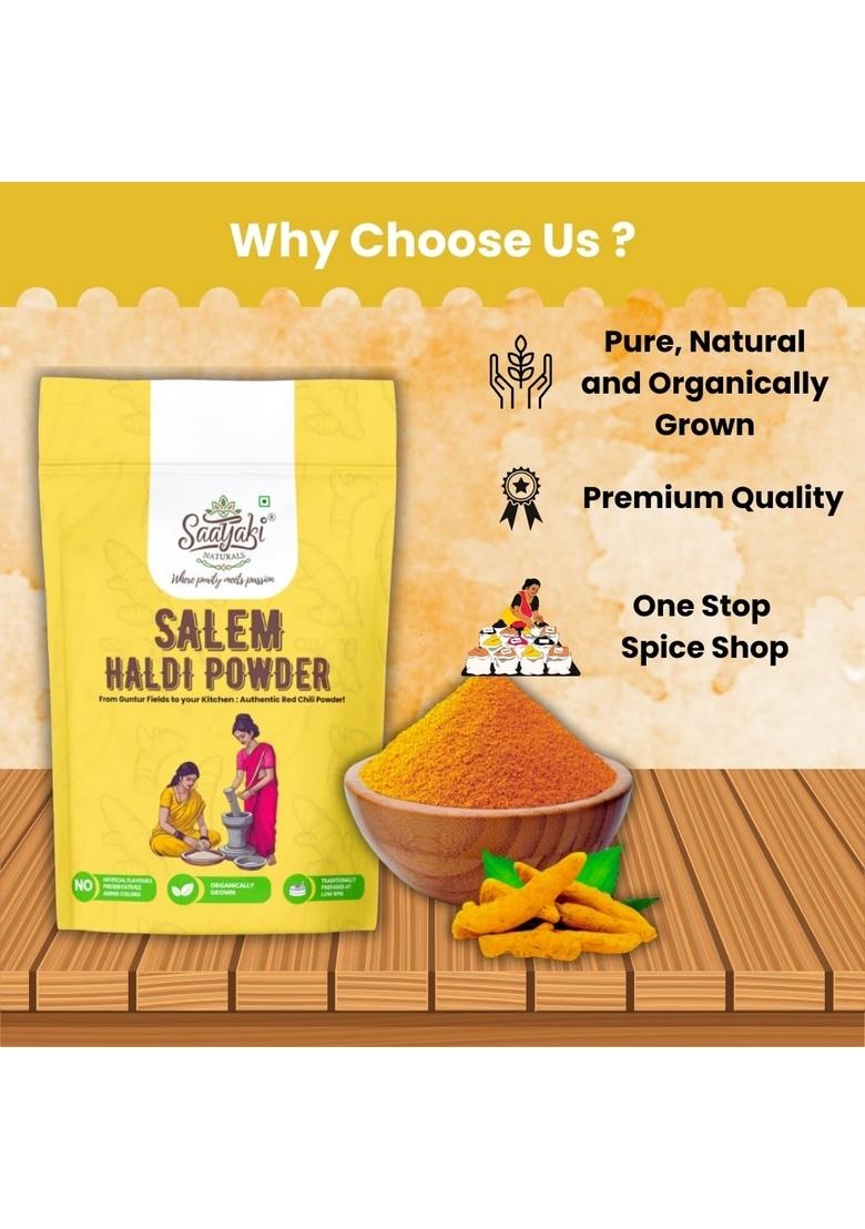 SAATYAKI NATURALS Turmeric Powder (250gm) 100% Pure, Freshly Ground Spice for Cooking, Non-GMO, Gluten-Free Perfect Curries, Marinades, and Seasoning