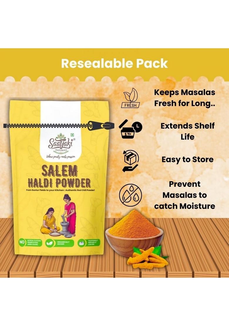 SAATYAKI NATURALS Turmeric Powder (250gm) 100% Pure, Freshly Ground Spice for Cooking, Non-GMO, Gluten-Free Perfect Curries, Marinades, and Seasoning