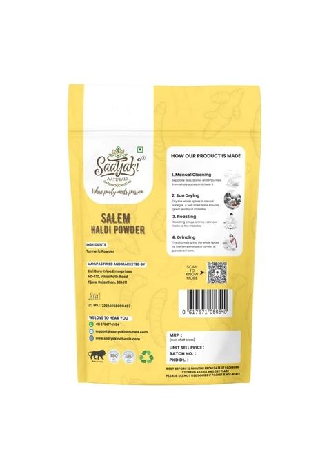 SAATYAKI NATURALS Turmeric Powder (250gm) 100% Pure, Freshly Ground Spice for Cooking, Non-GMO, Gluten-Free Perfect Curries, Marinades, and Seasoning