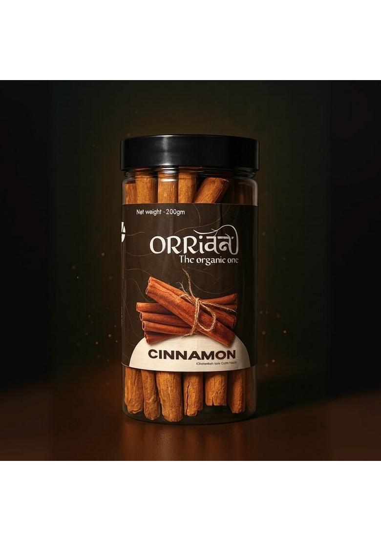 ORRIVAN Premium Aromatic Cassia Cinnamon Sticks for Cooking & Infusions | Whole Spice Chai, Mulled Wine, Curries Desserts Bold, Warm Flavor Natural Grade-A Spices (200g)