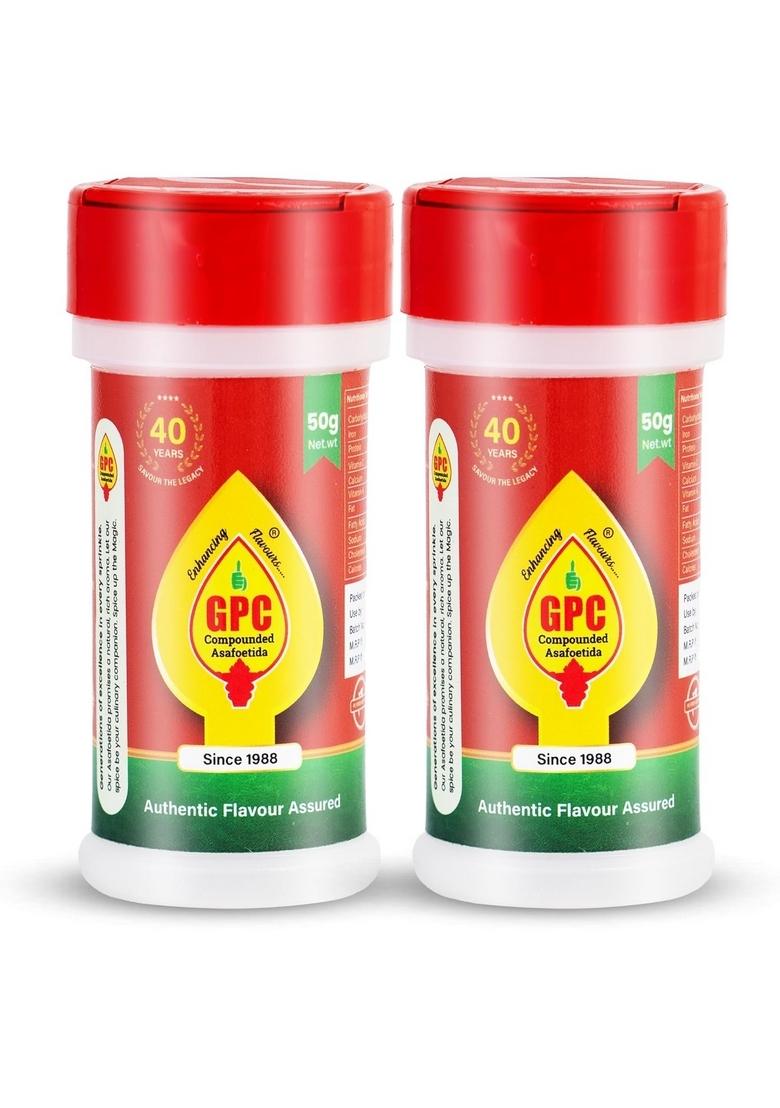 GPC Compounded Special Asafoetida/Hing Powder Pack of 2 50g | Superfine Strong Asafoetida Blend Heeng/Perungayam/Kayam Antioxidant-Rich Digestive & Aromatic Spice