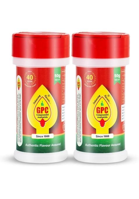 GPC Compounded Special Asafoetida/Hing Powder Pack of 2 50g | Superfine Strong Asafoetida Blend Heeng/Perungayam/Kayam Antioxidant-Rich Digestive & Aromatic Spice