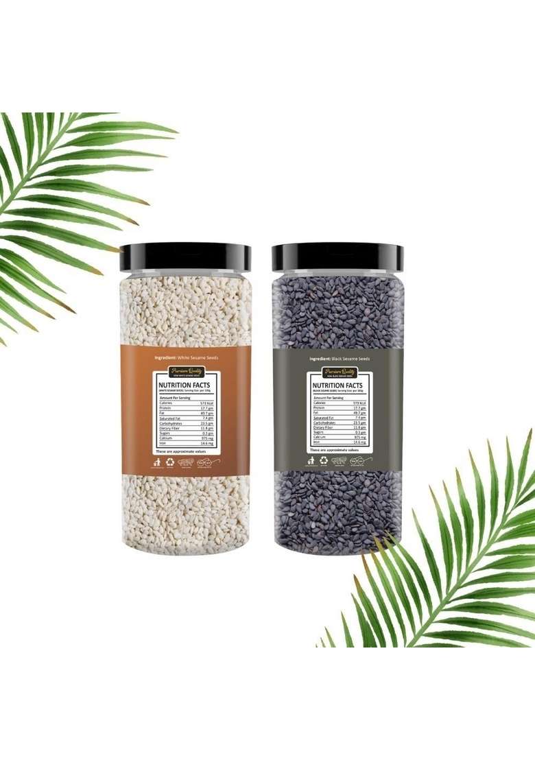 BOKF Combo Pack Of Black & White Sesame Seeds| Each 250g | Weight Loss Seeds Safed Kala Til Good For Hair Skin. - Indya