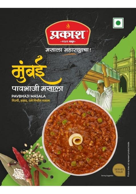 Prakash Mumbai Pav bhaji Masala | Pack of 4 Ready to Use Easy cook Authentic Maharashtra Spices Serves (Per Pack) No Preservatives, Colours or Artificial Flavours