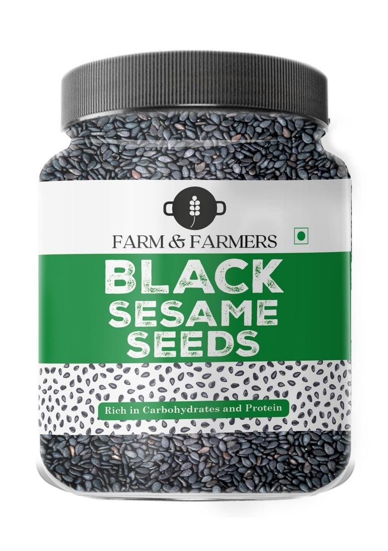 Farm & Farmers Organic Fresh Healthy Seeds, Superfoods, Nutritious Edible Seeds for Eating Packed with Minerals and Vitamins, Kaale Til (Black Sesame 500 Gram)