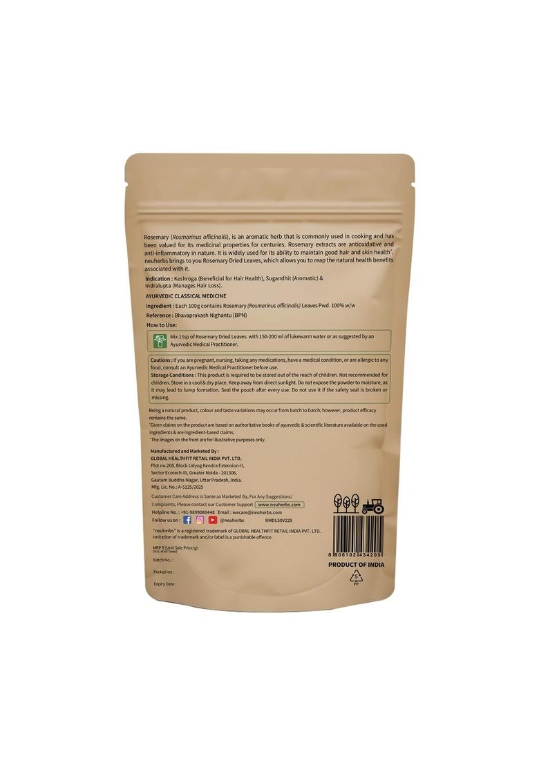 Neuherbs Rosemary Dried Leaves 50g (Pack of 1) | Rich in Antioxidants for Skin & Hair 100% Natural, No Additives Ideal Growth, Seasoning Food, Herbal Tea