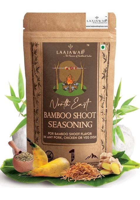 Laajawab Thai/Northeast Style Bamboo Shoot Seasoning Powder with Real from Nagaland | Give Flavor to Any Curry or Soup Including Pork/Chicken Dishes 100% Natural, 130g