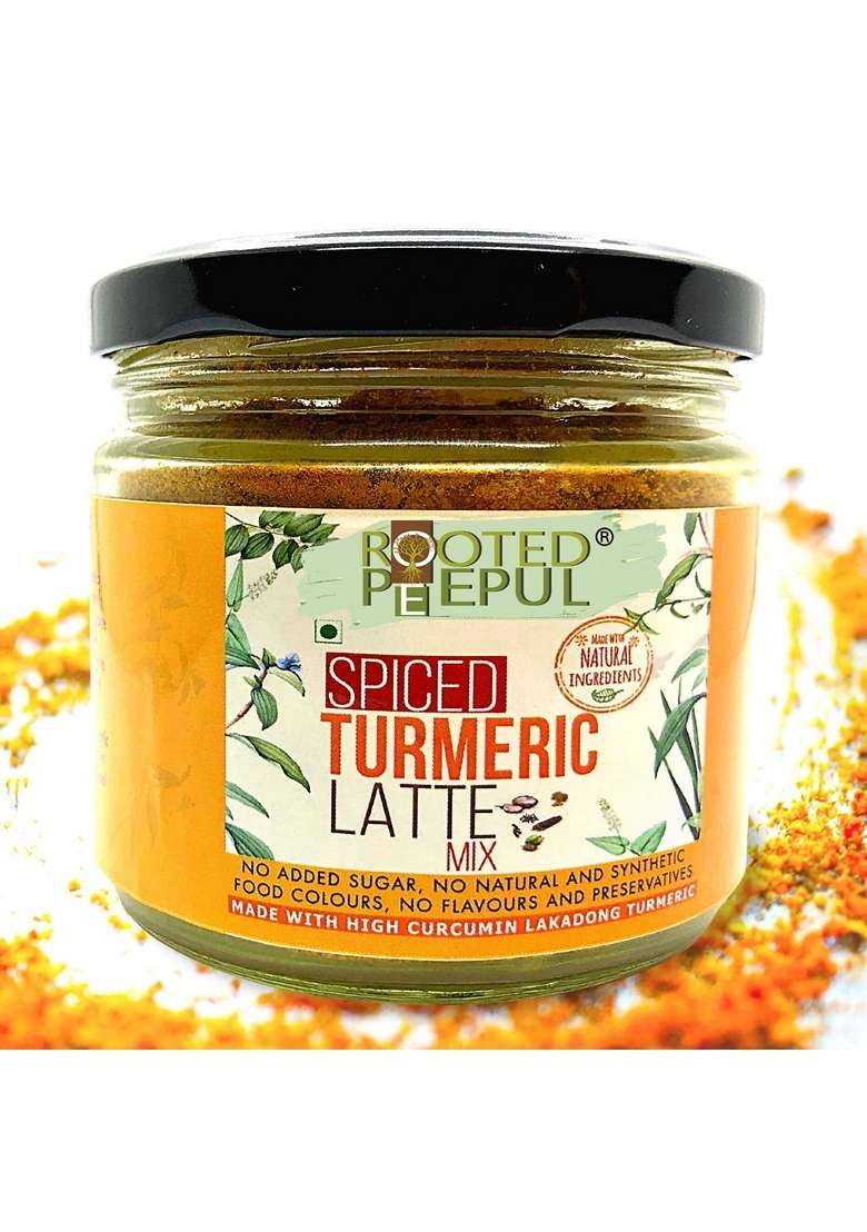 ROOTED PEEPUL Spiced Turmeric Latte Mix | Golden with Lakadong Pure & Delicious Healthy Milk 120g - Indya