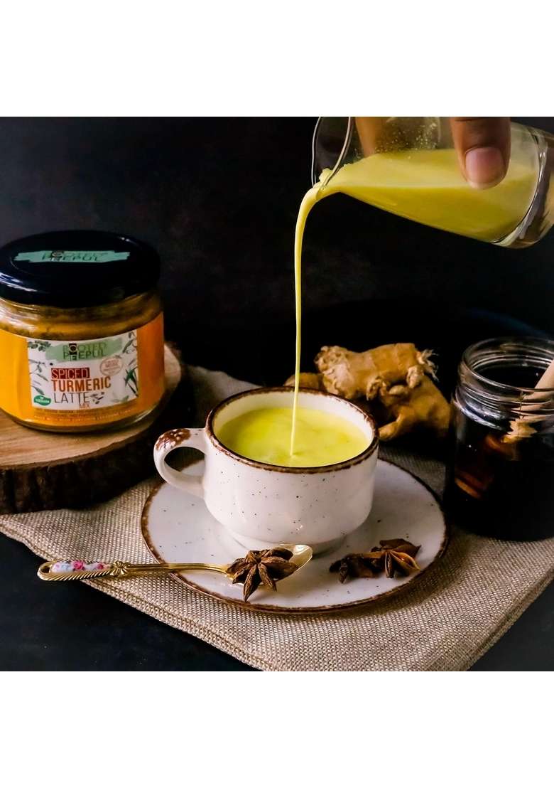 ROOTED PEEPUL Spiced Turmeric Latte Mix | Golden with Lakadong Pure & Delicious Healthy Milk 120g - Indya