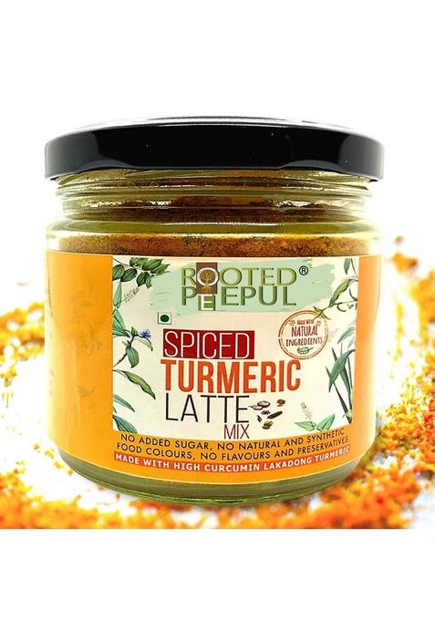 ROOTED PEEPUL Spiced Turmeric Latte Mix | Golden with Lakadong Pure & Delicious Healthy Milk 120g