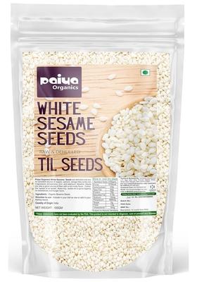 paiya organics 100gm White Sesame Seeds Raw & Dehulled Safed til -Nutrient-Rich Superfood for Cooking Health