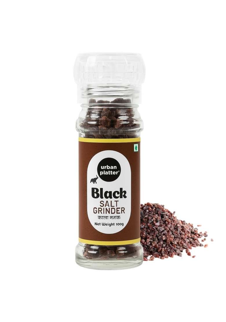 urban platter Black Rock Salt Grinder, 100g (Sendha Namak | Easy to Grind Free from Micro-Plastics Pure & Natural Rich in Minerals) - Indya