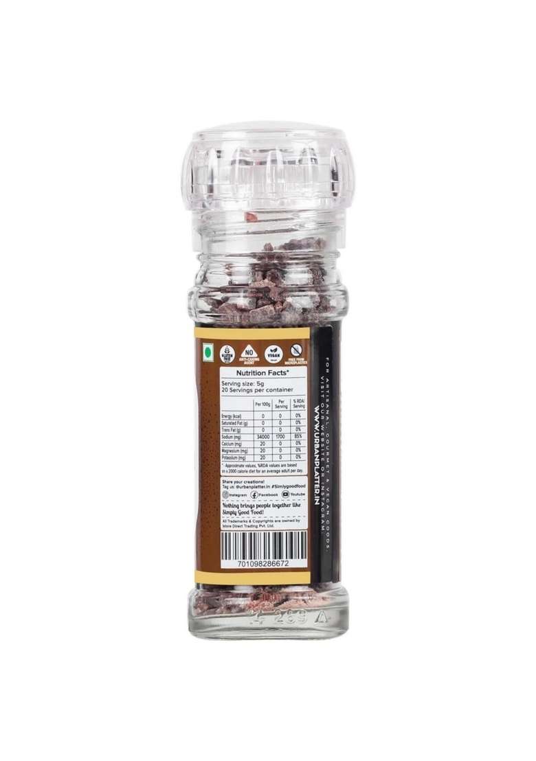 urban platter Black Rock Salt Grinder, 100g (Sendha Namak | Easy to Grind Free from Micro-Plastics Pure & Natural Rich in Minerals) - Indya