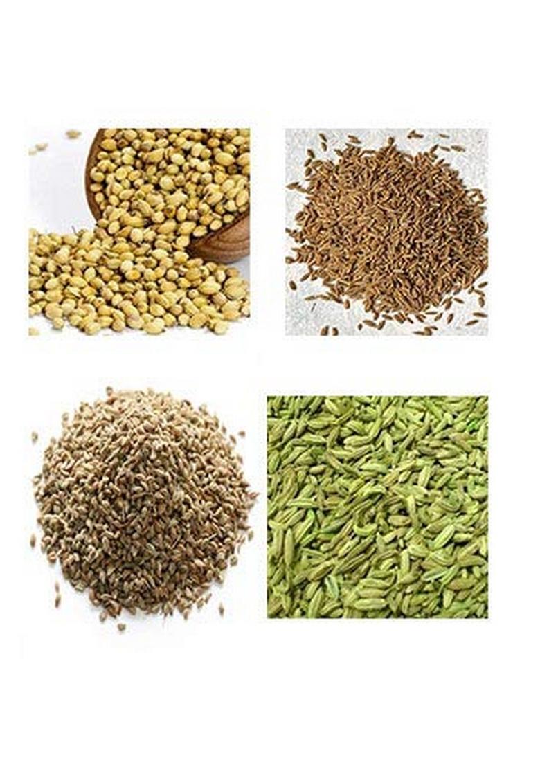 SSKE Coriander Seed/Cumin Seed/Carom Seed/Fennel Seed 800 g Combo Pack (4 x 200 g)