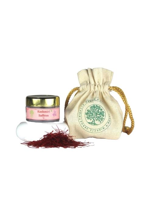 MIRACLE ARBOR Kashmiri Organic Saffron 1g GI Tag Certified Kesar Threads | Premium Grade A+ Mongra Pure Zafran for Cooking, Puja, Pregnancy, Skin Glow Handpicked & Lab-Tested