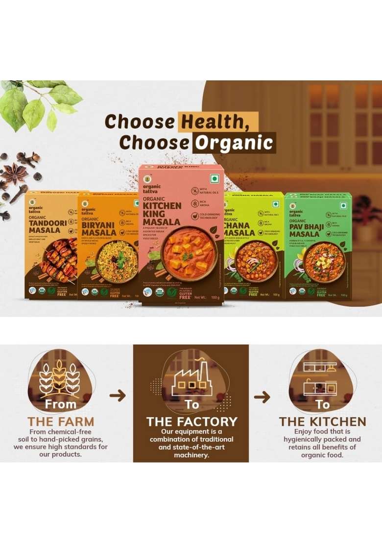 ORGANIC TATTVA Tattva, Kitchen King Masala Blend - 100 Gram (Pack of 2) - Indya