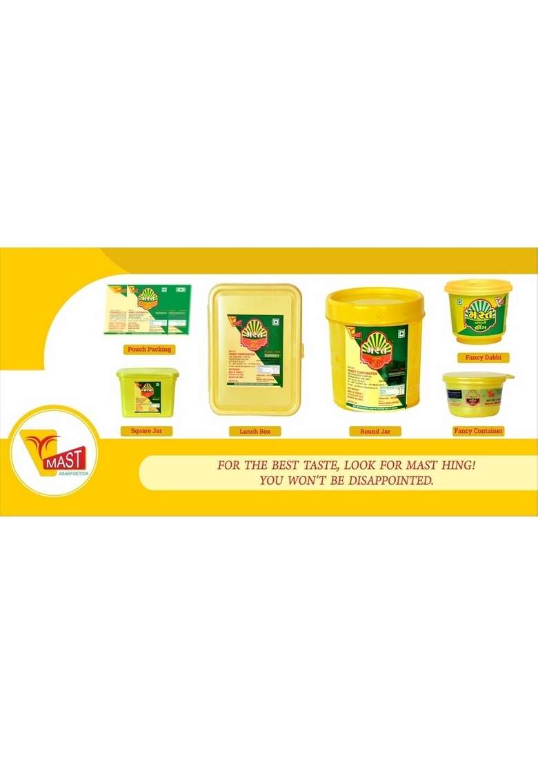 Pandit Pharmaceuticals Mast Brand 1Kg 100% Natural Asafoetida Spice Strong Yellow Hing Powder - Indya