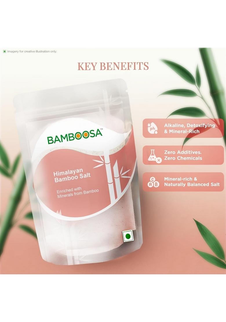 BAMBOOSA Himalayan Bamboo Salt 250g | Naturally Iodised Roasted in for 70+ Trace Minerals Alkaline, Mineral Rich, Low Sodium Healthy Cooking