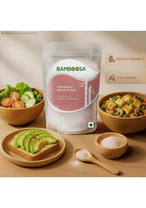 BAMBOOSA Himalayan Bamboo Salt 250g | Naturally Iodised Roasted in for 70+ Trace Minerals Alkaline, Mineral Rich, Low Sodium Healthy Cooking