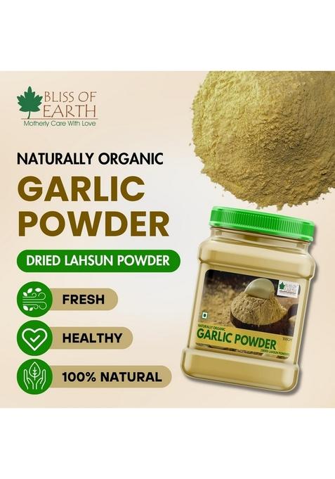 BLISS OF EARTH Garlic Powder 500gm Naturally Organic Dried For Cooking