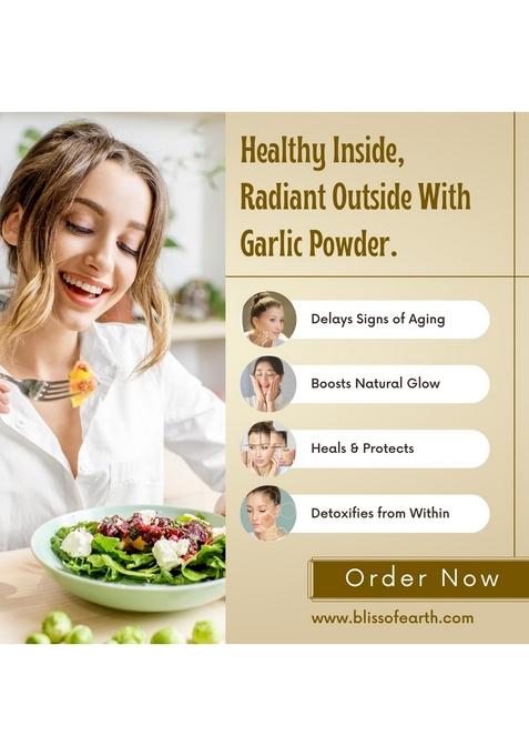 BLISS OF EARTH Garlic Powder 500gm Naturally Organic Dried For Cooking