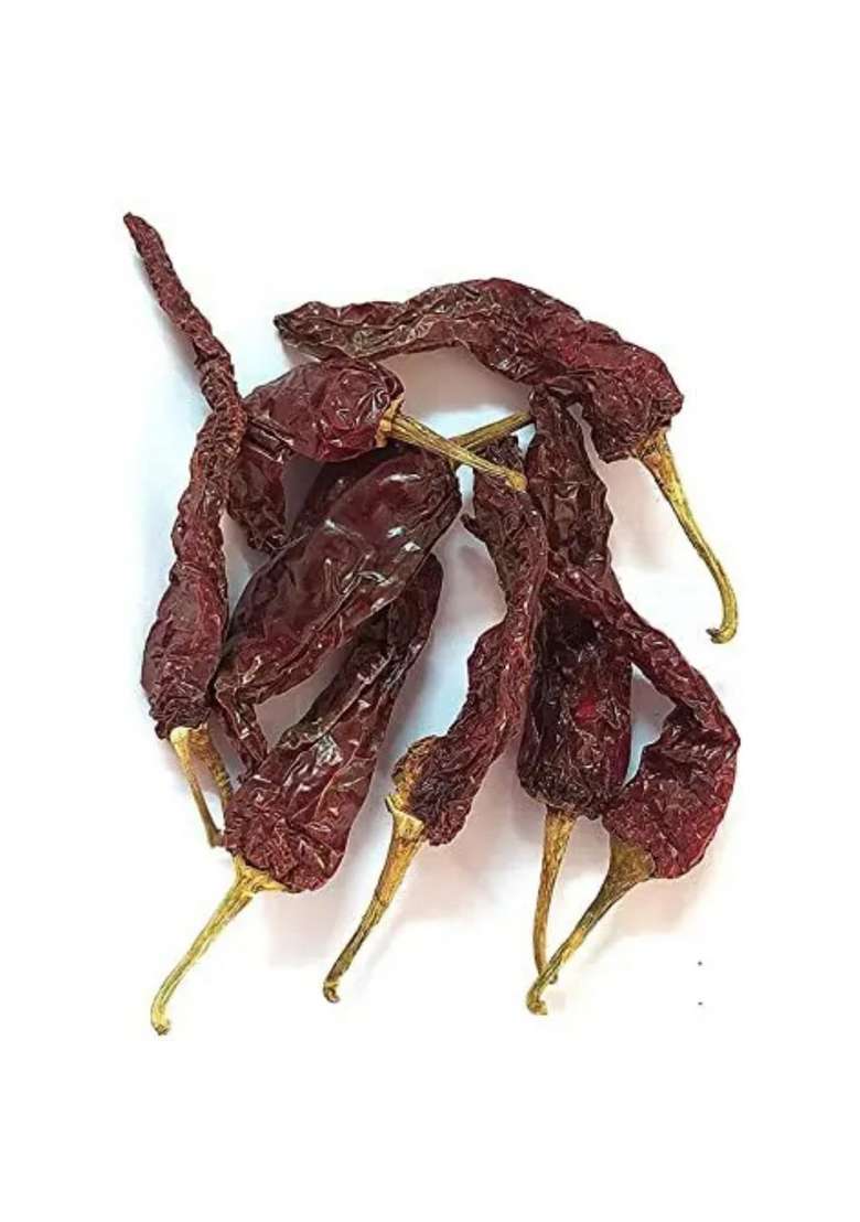 Kashmir Exotics Kashmiri Dried Red Chillies (Kashmiri Lal Mirch) 250g Natural Sun-Dried Whole Mild Spicy Flavor & Vibrant Color - Indya