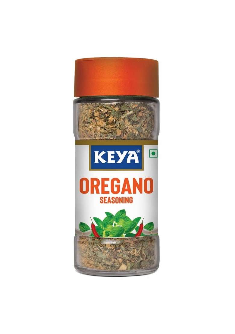 KEYA Oregano Seasoning | All Natural & Healthy Spice Blend for Pizza, Pasta More Glass Bottle Premium Herbs and Spices Contains Freeze dried herbs| Export Quality No Preservatives The rich aroma that lasts 50g Pack of 2 - Indya