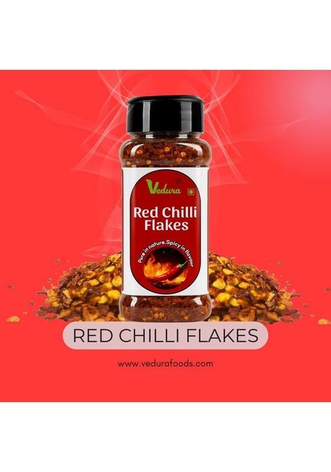 VEDURA Red Chilli Flakes, Sun-Dried Spice, Natural Earthy Flavour, No Additives or Colours, 50g