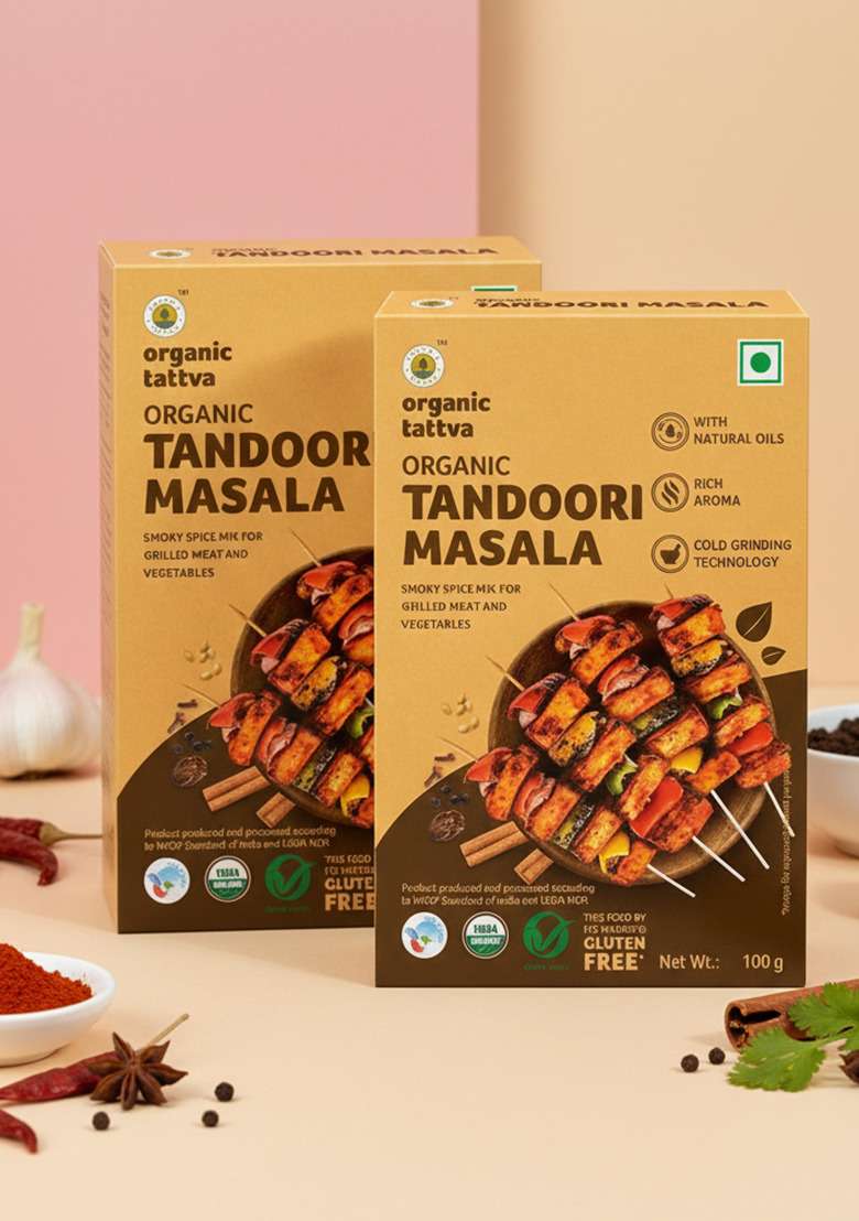 ORGANIC TATTVA Tattva, Tandoori Masala 100 Gram | Pesticide and Chemical Free With Natural Oils Rich Aroma Naturally Gluten Pack of 2 - Indya