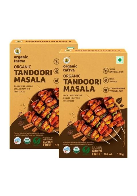 ORGANIC TATTVA Tattva, Tandoori Masala 100 Gram | Pesticide and Chemical Free With Natural Oils Rich Aroma Naturally Gluten Pack of 2