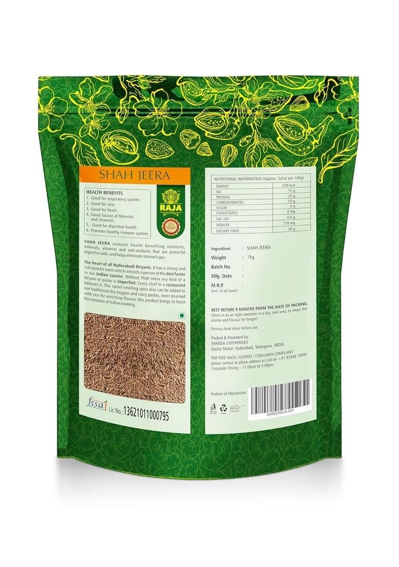 SHREE RAJA Organic Shah Jeera for Cooking 1kg | Shahi Jeera, Afgani No Artificial Colours and Preservatives Added