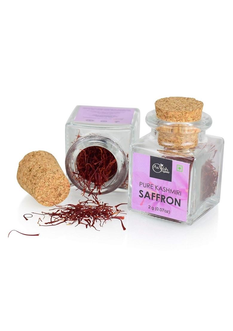 AsWah Organic Natural, Premium and Pure Finest A++ Grade Kashmiri Kesar/Saffron Threads Mega 2g