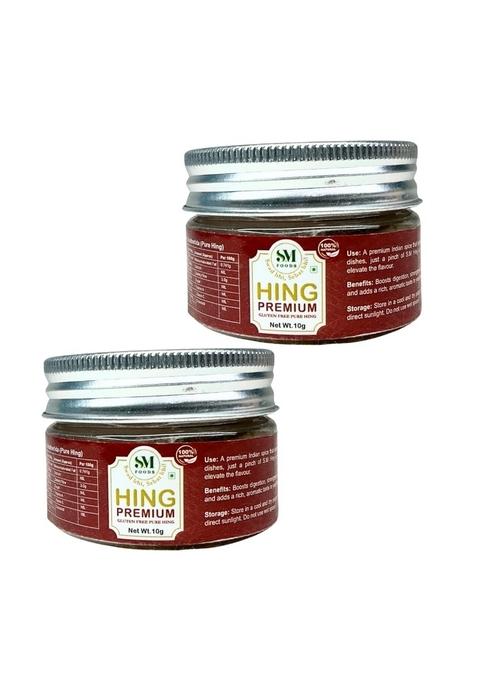 SM FOODS Premium Hing, Gluten-Free Pure Asafoetida Powder Traditional for Natural hing & Organic Healthy Spices, 10g Pack of 2