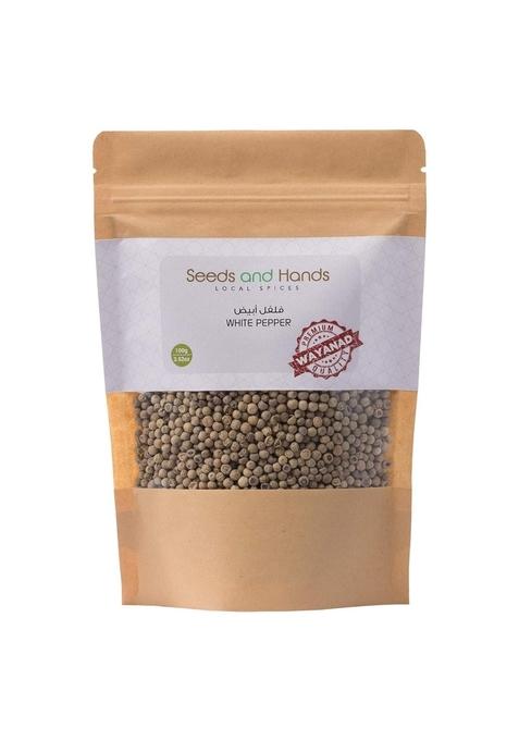 Seeds and Hands Wayanad White Pepper/Safed Mirch Whole [Pesticide Free] (100gm)