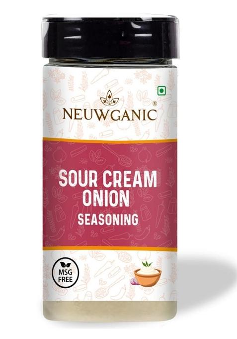 Neuwganic - Sour Cream Onion Seasoning Savory Blend for Chips, Popcorn, Dips, Fries, Pasta & Snacks Flavourful Creamy No Added Preservatives 50 Gm