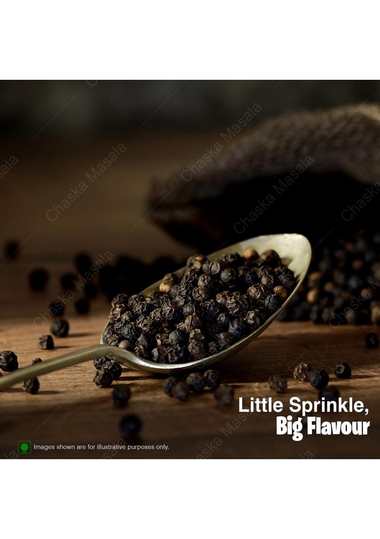 Chaska masale Pepper Whole 100gm Extra bolt black Natural Sabut Kali Mirch | Ultra-Pure & Finely Ground, Non-GMO, Ideal for Seasoning Flavor Enhancement