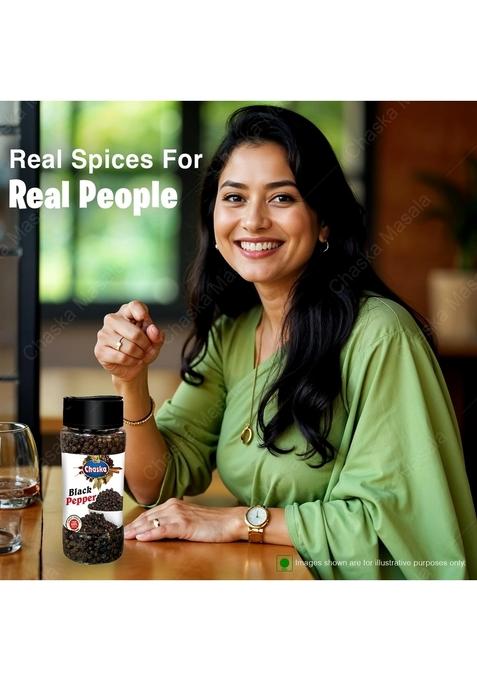 Chaska masale Pepper Whole 100gm Extra bolt black Natural Sabut Kali Mirch | Ultra-Pure & Finely Ground, Non-GMO, Ideal for Seasoning Flavor Enhancement