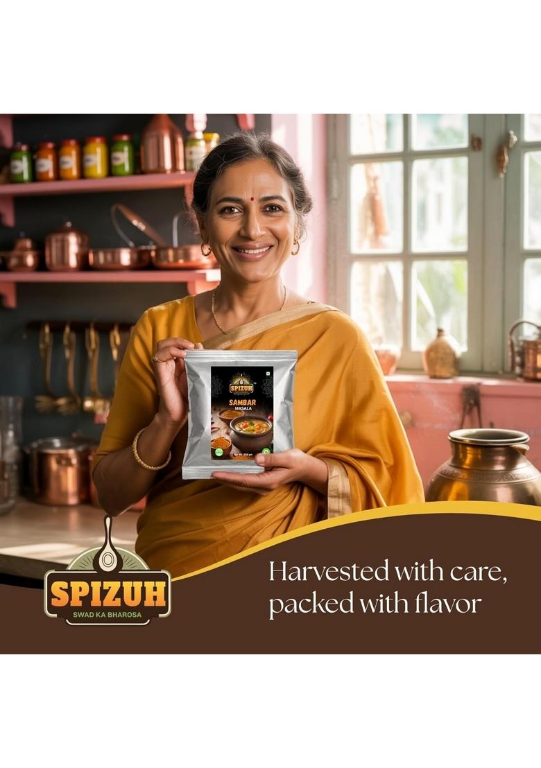 SPIZUH Sambar Masala 500g | Authentic South Indian Spice Mix Pure & Natural Perfect for Idli, Dosa, Rice Curry No Preservatives, Artificial Colors