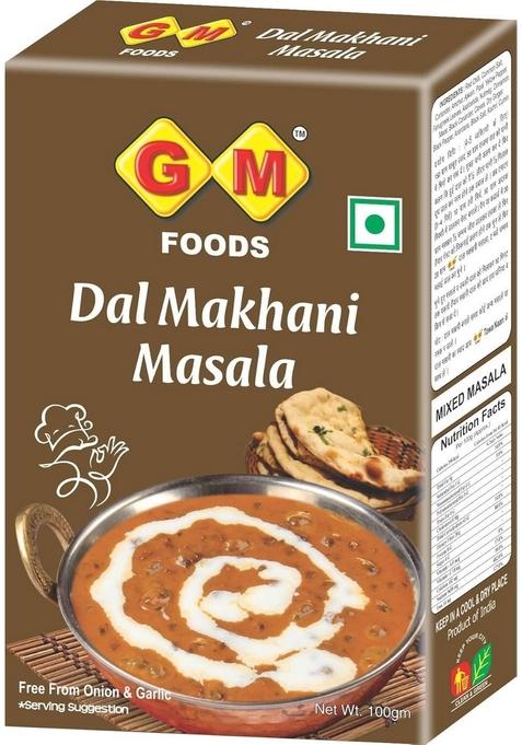 GM FOODS Dal Makhani Masala 100g | Authentic Indian Style Spice Mix Rich & Creamy Flavour No Onion Garlic Easy to Cook Ready Use for Restaurant-Style at Home