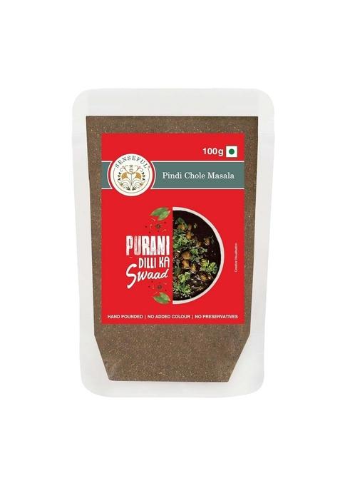 SENSEFUL Pindi (Punjabi) Chole Masala - Purani Dilli Ka Swaad, Flavoursome, No Added Colour & Preservatives 100 gm