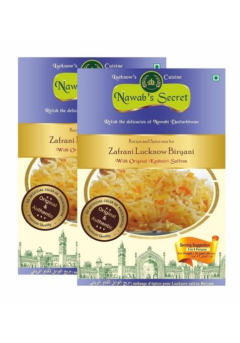 Nawab's Secret Lucknow Zafrani Biryani Masala(Pack of 2) With Kashmiri Saffron