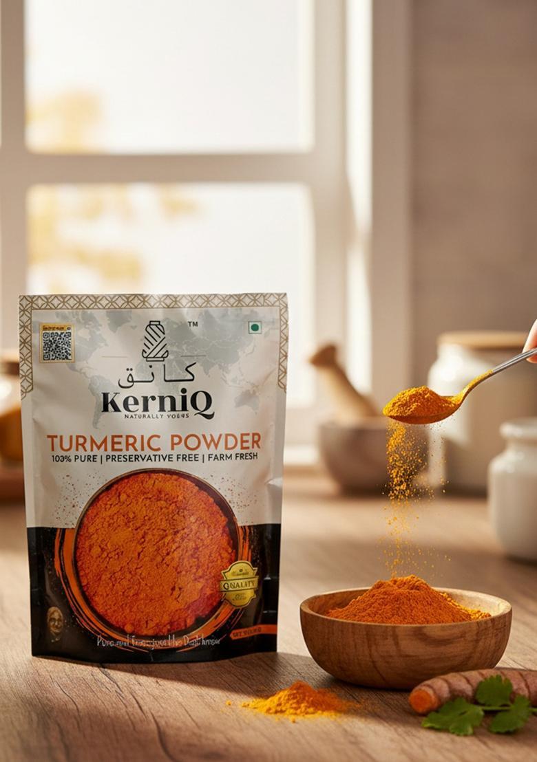 KerniQ Turmeric Powder 1kg, Haldi Powder, Pure Farm Fresh, Preservative Free, Natural Ground Spice,