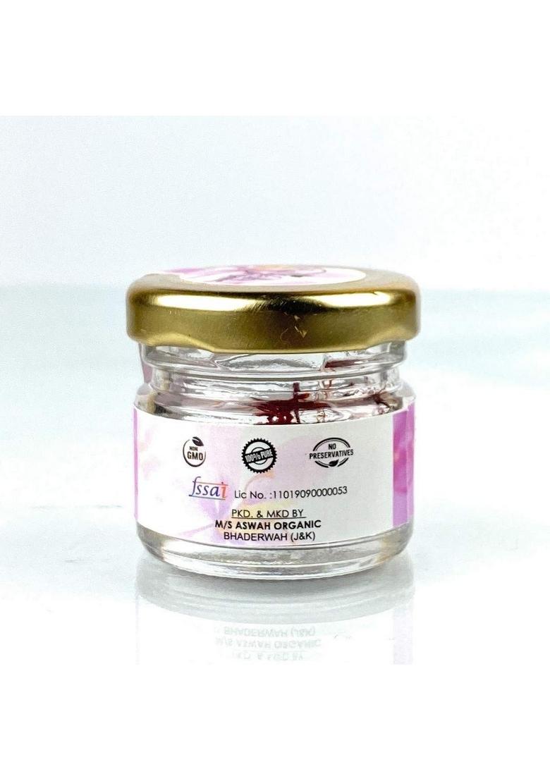 AsWah Organic Kashmiri Saffron | Natural and Premium Pure Finest A++ Grade Kesar Threads 100% purest quality 1g Pack of 1