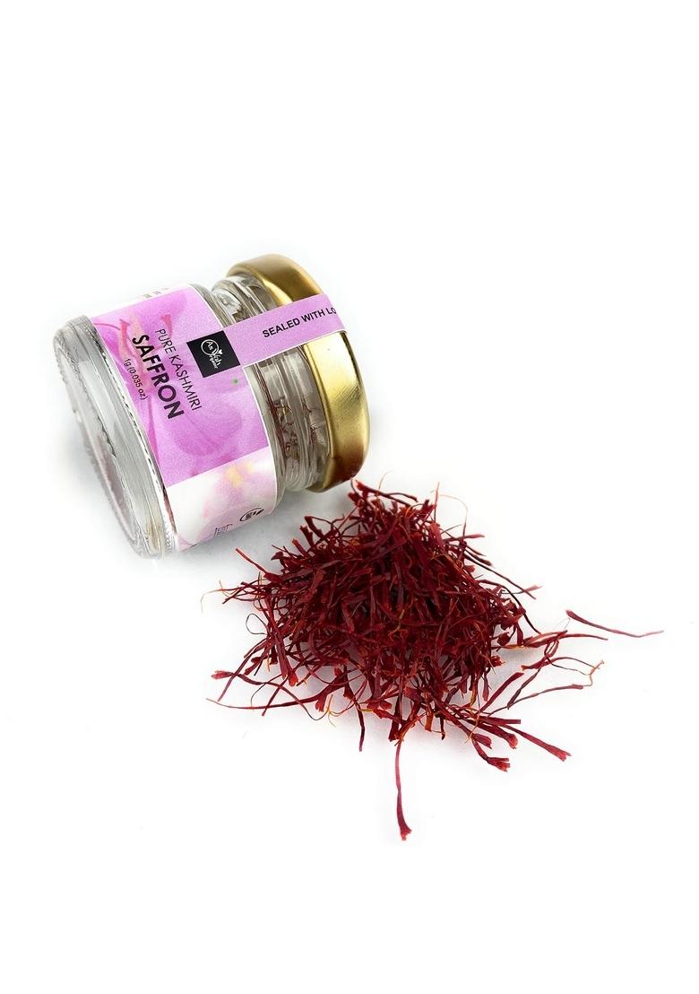 AsWah Organic Kashmiri Saffron | Natural and Premium Pure Finest A++ Grade Kesar Threads 100% purest quality 1g Pack of 1