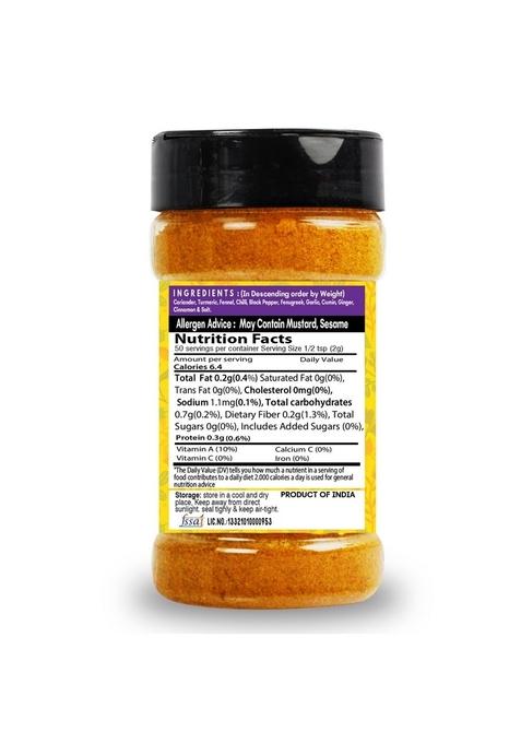 SARANZ Madras Curry Powder | Made with Authentic Whole Indian Spices Natural Organic Red Rich & Strong Flavour Instant Recipe (100 Grams Sprinkler Jar)