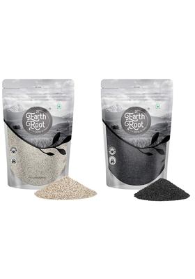 EARTHROOT Pack of 2 Natural White Sesame Seed | Til 500g Black Kala No Artificial Colours and preservatives