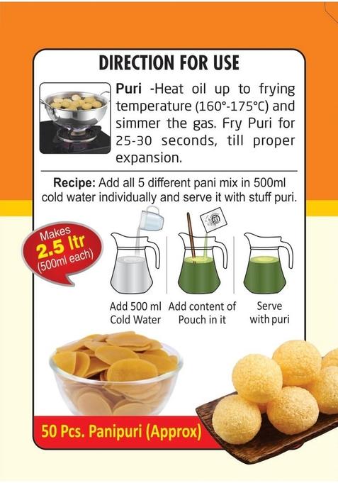 77Green 77 Green Pani Puri Combo Pack Ready-to-Fry Crispy Golgappa Shells with Instant Spiced Mix | Street-Style Indian Chaat Snack Party Appetizer No Added Colors or Preservatives