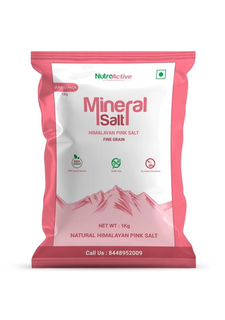 NutroActive MineralSalt Himalayan Pink Rock Salt Fine Grain 1Kg
